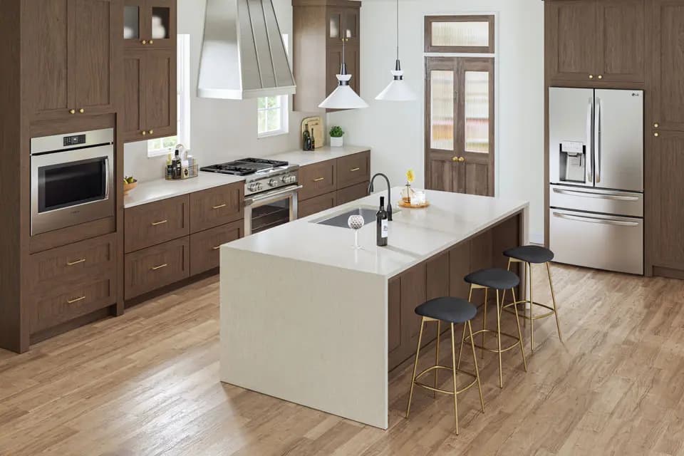 Wide kitchen with natural light