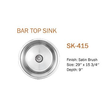 bar top sink